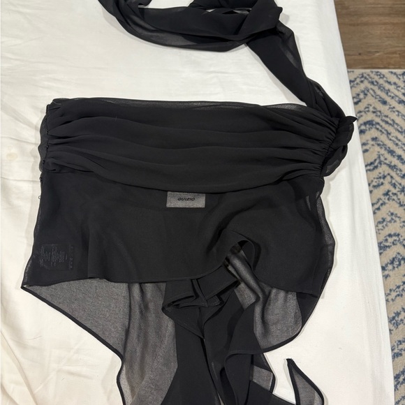 NWT Danielle Guizio Chiffon Wrap Top - Picture 2 of 4